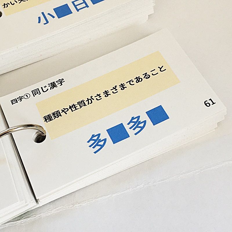 ●【061】中学受験国語　四字熟語の暗記カード　中学入試　高校入試　サピックス（SAPIX）問題集　小学４年生　小学５年生　小学６年生