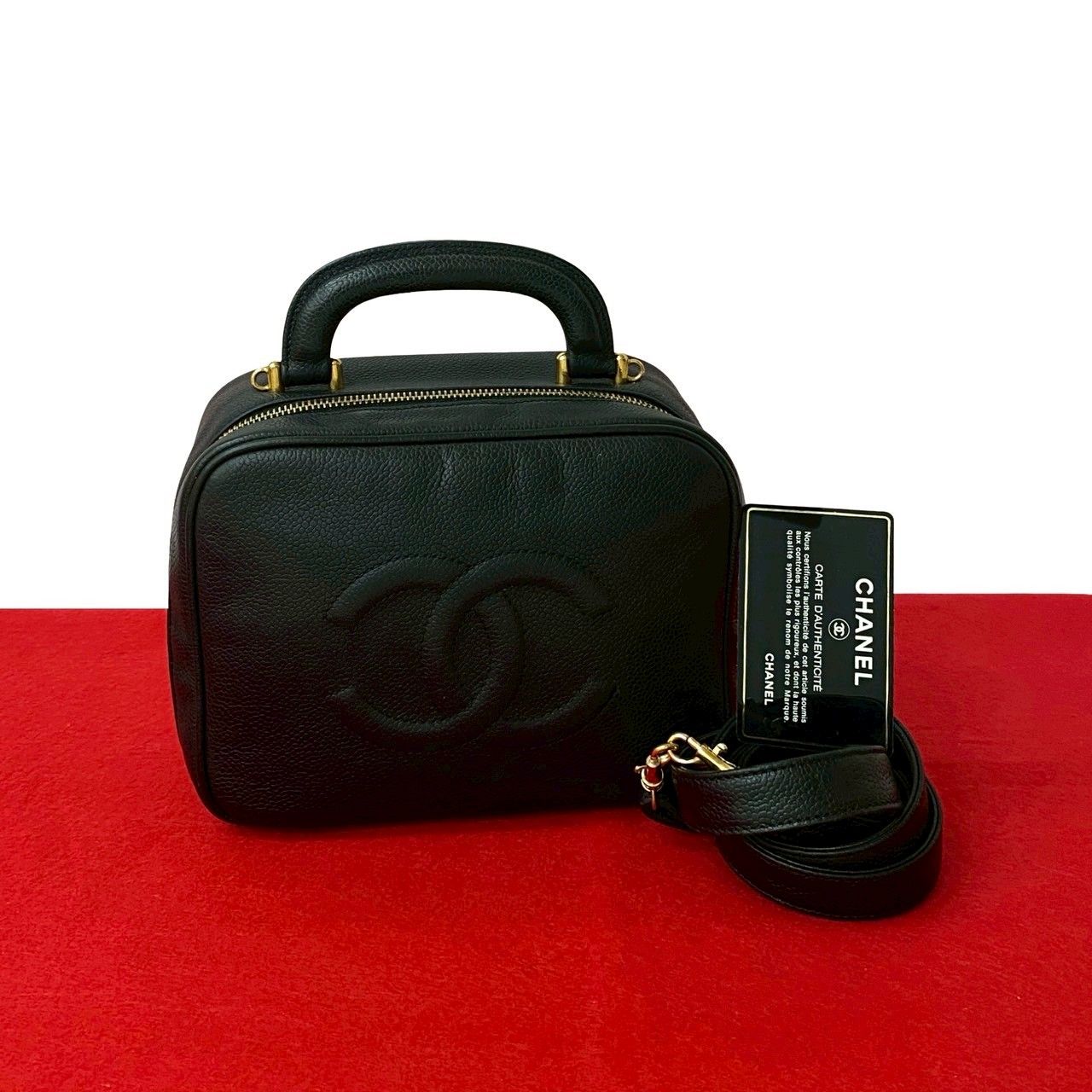今週特別値下げ　美品　CHANEL シャネル　キャビア　ココマーク　シリアル　箱 CHANEL シャネル ココマーク ハンドバッグ ミニボストンバッグ