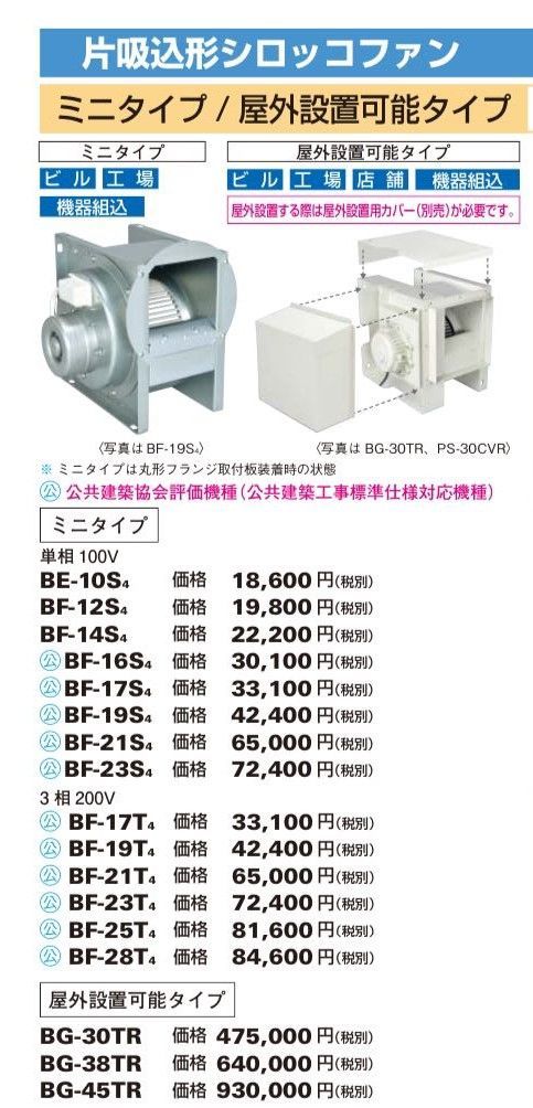 三菱 換気扇 BF-17S5 単相100V 産業用送風機 [本体]片吸込形シロッコファン 空調用送風機 ミニタイプ 低騒音