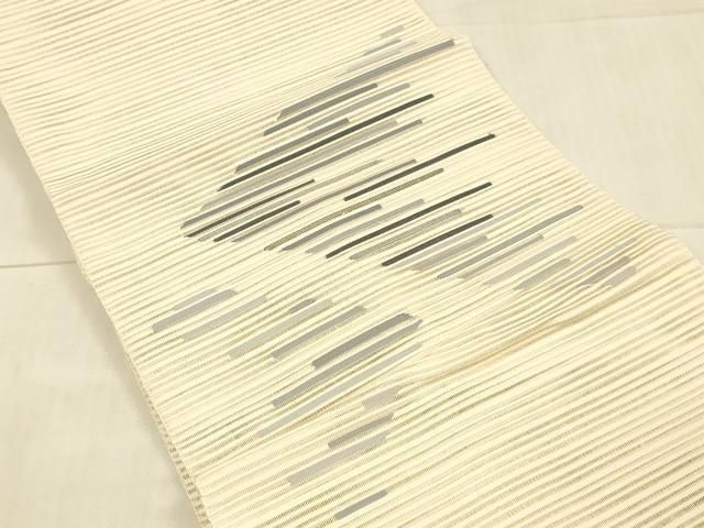 平和屋着物＊夏物 絽綴れ 八寸名古屋帯 横段文 金銀糸 正絹 逸品