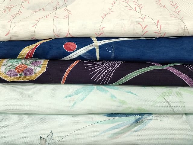 平和屋本店□夏物 小紋 絽 紗 洗える着物 まとめて20点 蝶 花柄 暈し