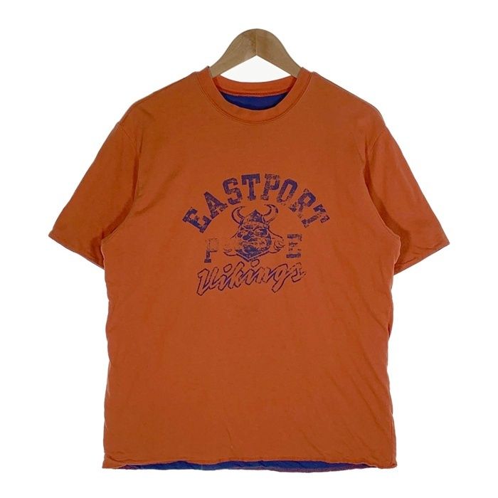 EASTPORT VIKINGS リバーシブル ダブルフェイス Tシャツ オレンジ ブルー Size M-L 相当