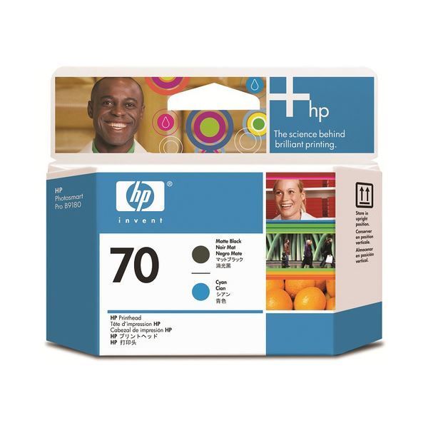 （まとめ） HP70 プリントヘッド マットブラック／シアン C9404A 1個 