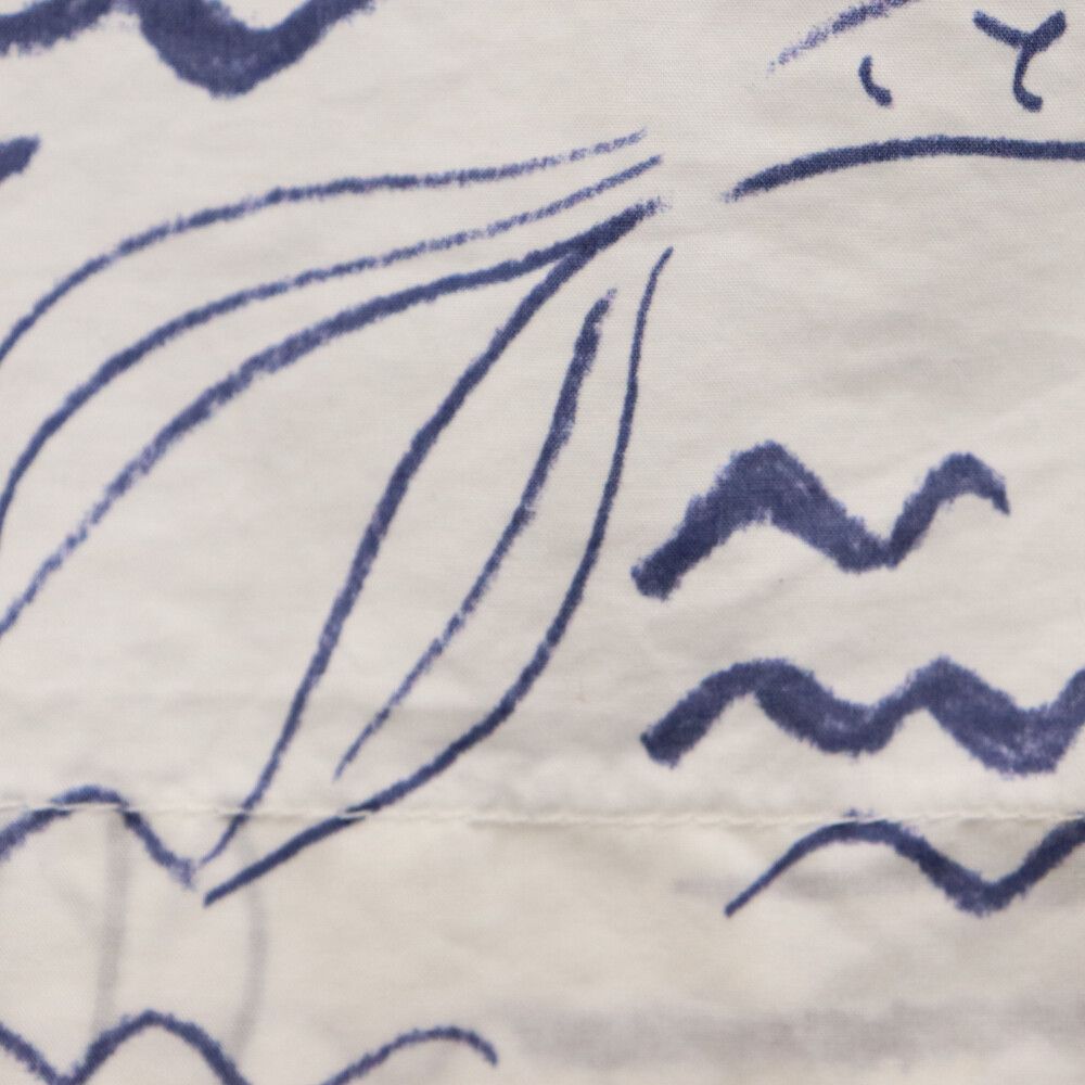 KENZO (ケンゾー) 総柄 コットン半袖シャツ ホワイト/ブルー