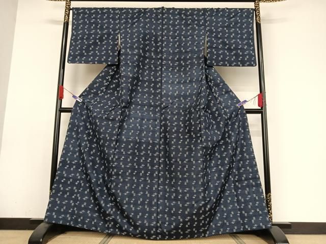 平和屋着物＊夏物 紗紬 琉球絣文様 正絹 逸品 AABA2483np