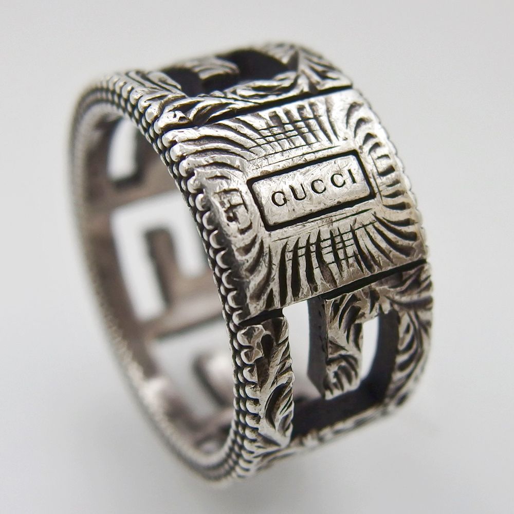GUCCI グッチ スクエアGリング 約17号 シルバー AG925 SILVER 約9g