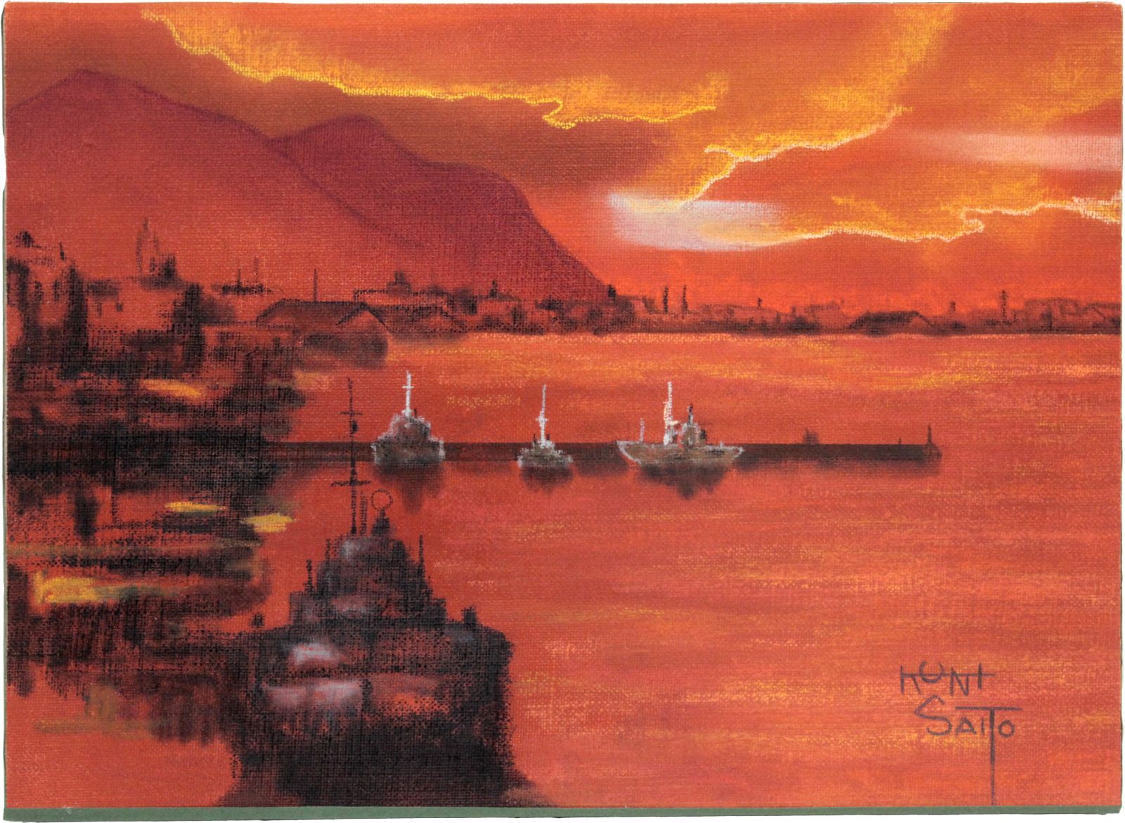 斉藤邦彦 パステル画『夕焼けの港』【真作保証】 絵画 斉藤邦彦 パステル画『夕焼けの港』【真作保証】 絵画 - メルカリ