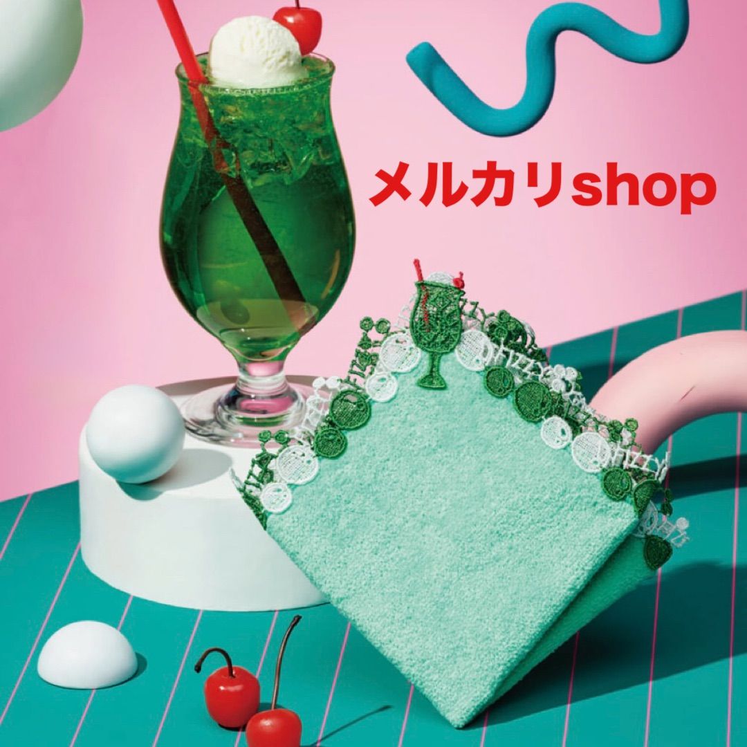 Chitazawa レース　クリームソーダミントグリーン ハンカチとポーチセット Chitazawa レース クリームソーダミントグリーン ハンカチと
