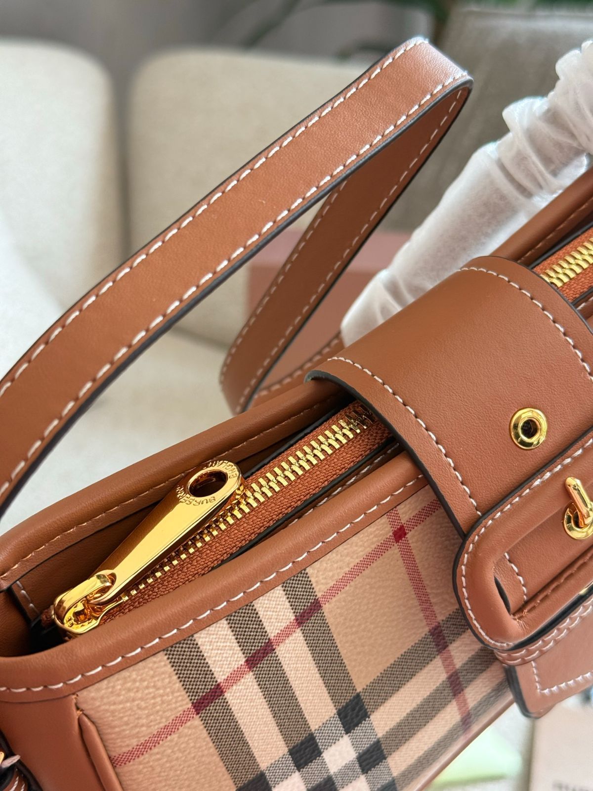 【夏みかんページ】他の方はご購入を控えてください。BURBERRY 今日特価】Burberry Checkered Summer Bag・バーバリー チェック