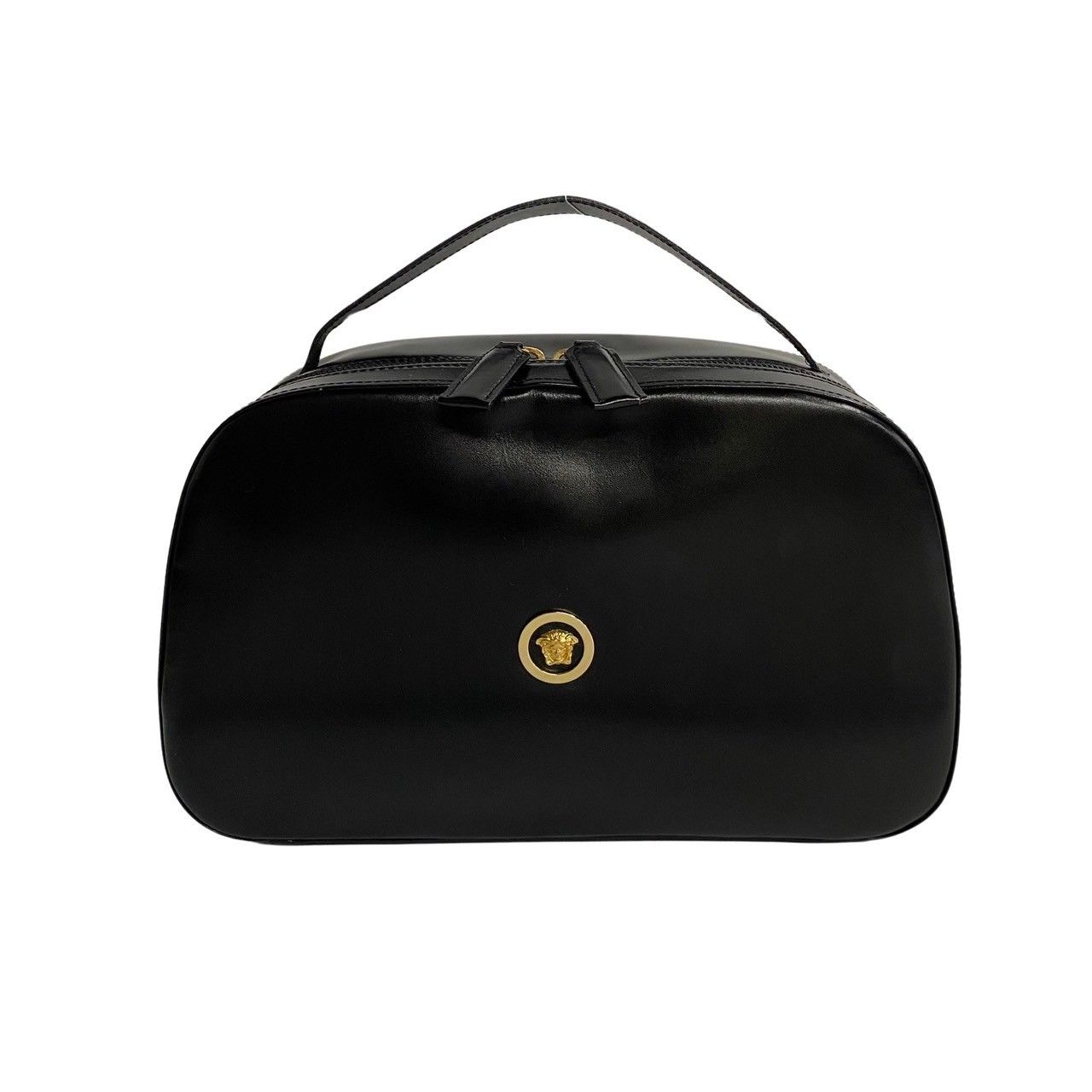 ほぼ未使用 レア VERSACE ヴェルサーチ メデューサ ロゴ 金具 カーフ 