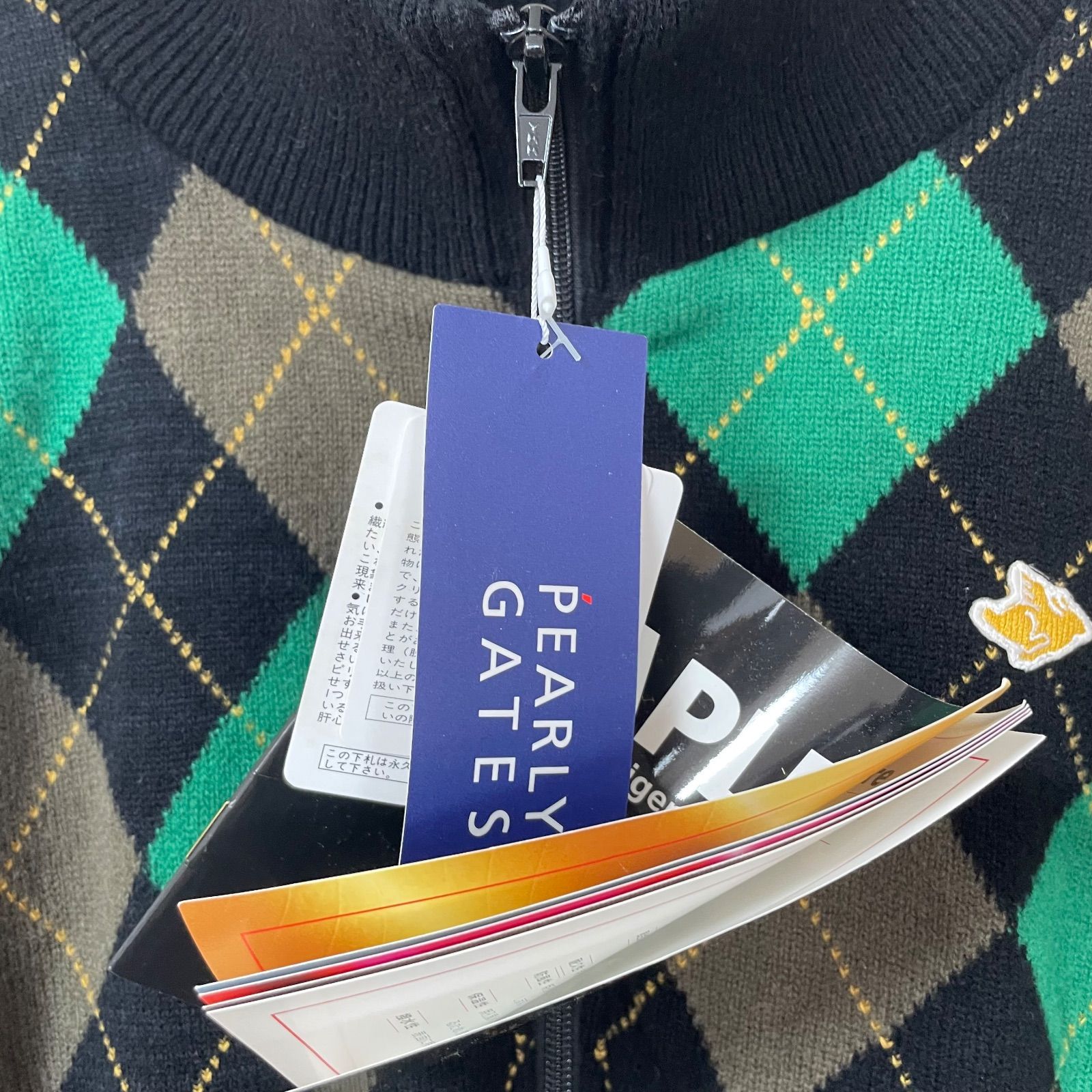 Z1538【美品】PEARLY GATES パーリーゲイツ アーガイル柄 ニット