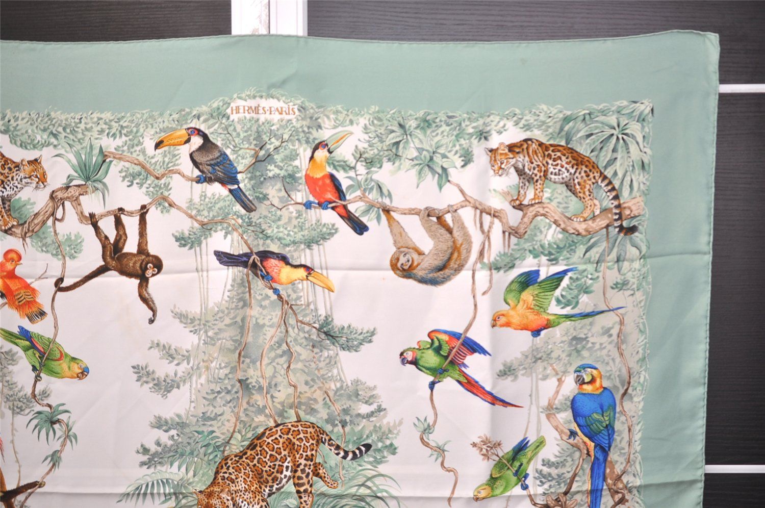 HERMES エルメス カレ90 スカーフ カマルグでの休息 鳥柄 ブラウン系