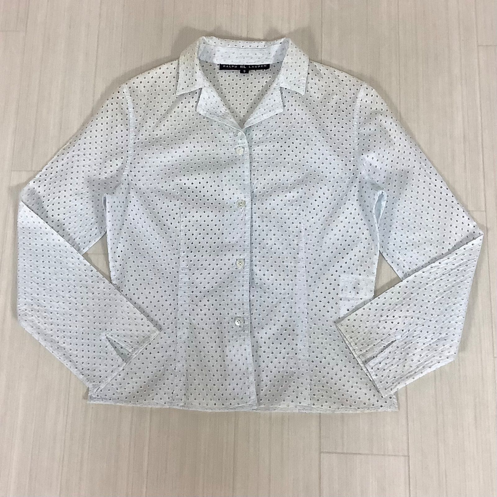 ローレンラルフローレン シースルー メッシュ ブラウス シャツ M ローレンラルフローレン シースルー メッシュ ブラウス シャツ M