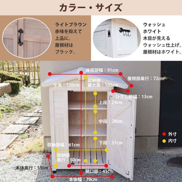 ポタジェアグリ 木製収納庫 ロータイプ 1台 収納庫 キャンプ用品 農具 収納 diy ガーデンツール 倉庫 木製 物置 屋外 室内 おしゃれ 小型  片開き 棚 庭 ガーデン マンション ベランダ 玄関 ガーデニング ガレージ おもちゃ ラック 組み立て pt - メルカリ