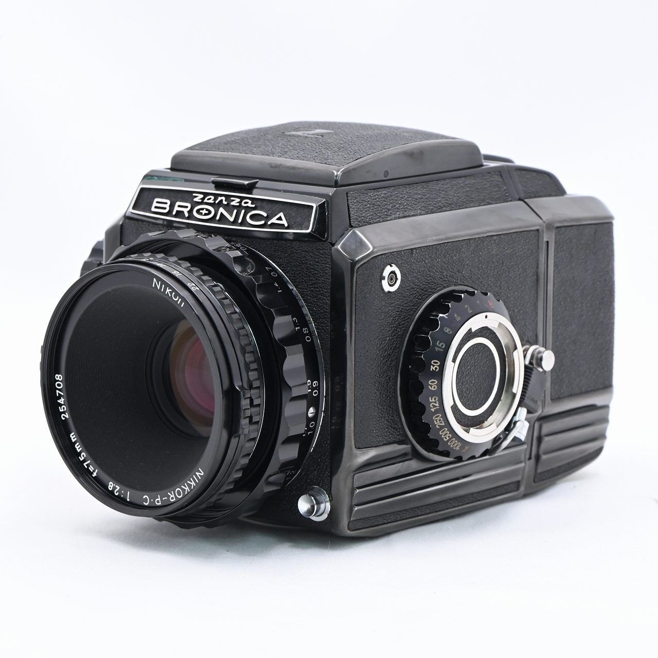 ゼンザブロニカ Zenza Bronica S2 ブラック with Nikkor-P・C 75mm F2.8 フィルムカメラ【中古】