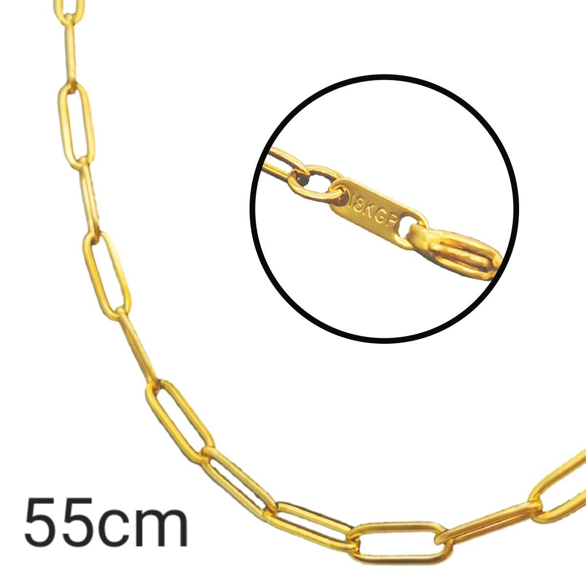 18K GP チェーン ネックレス レディース ゴールド 喜平 18金 55cm 
