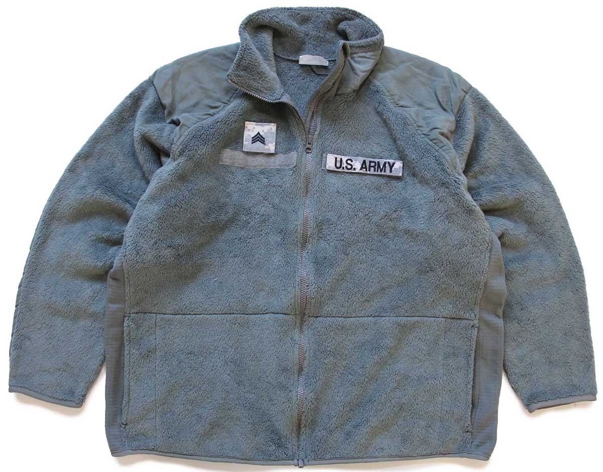 00s 米軍 U.S.ARMY パッチ付き ECWCS GEN3 LEVEL3 POLARTEC フリースジャケット フォリアージグリーン XL-Rオールド ミリタリー