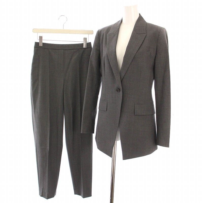 セオリー Theory TRACEABLE WOOL ETINNETTE B PULL ON CARROT スーツ セットアップ 上下 テーラードジャケット パンツ 0 グレー |YM