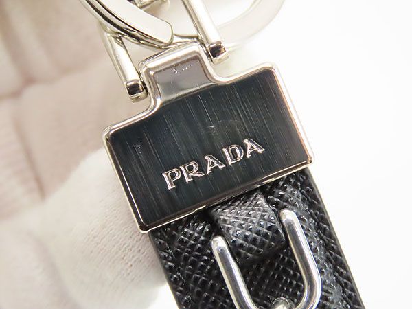 【新品同様】プラダ　PRADA　サフィアーノ　ロボット　キーリング　キーホルダー　チャーム　NERO ブラック　2PP040