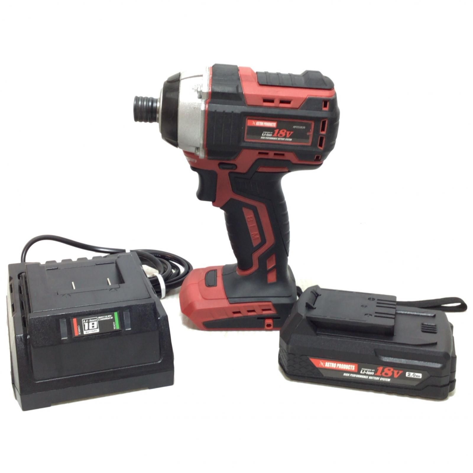 ΘΘASTRO PRODUCTS アストロプロダクツ インパクトドライバ 程度B 充電器 充電池1個付 コードレス式 18v ID839 レッド