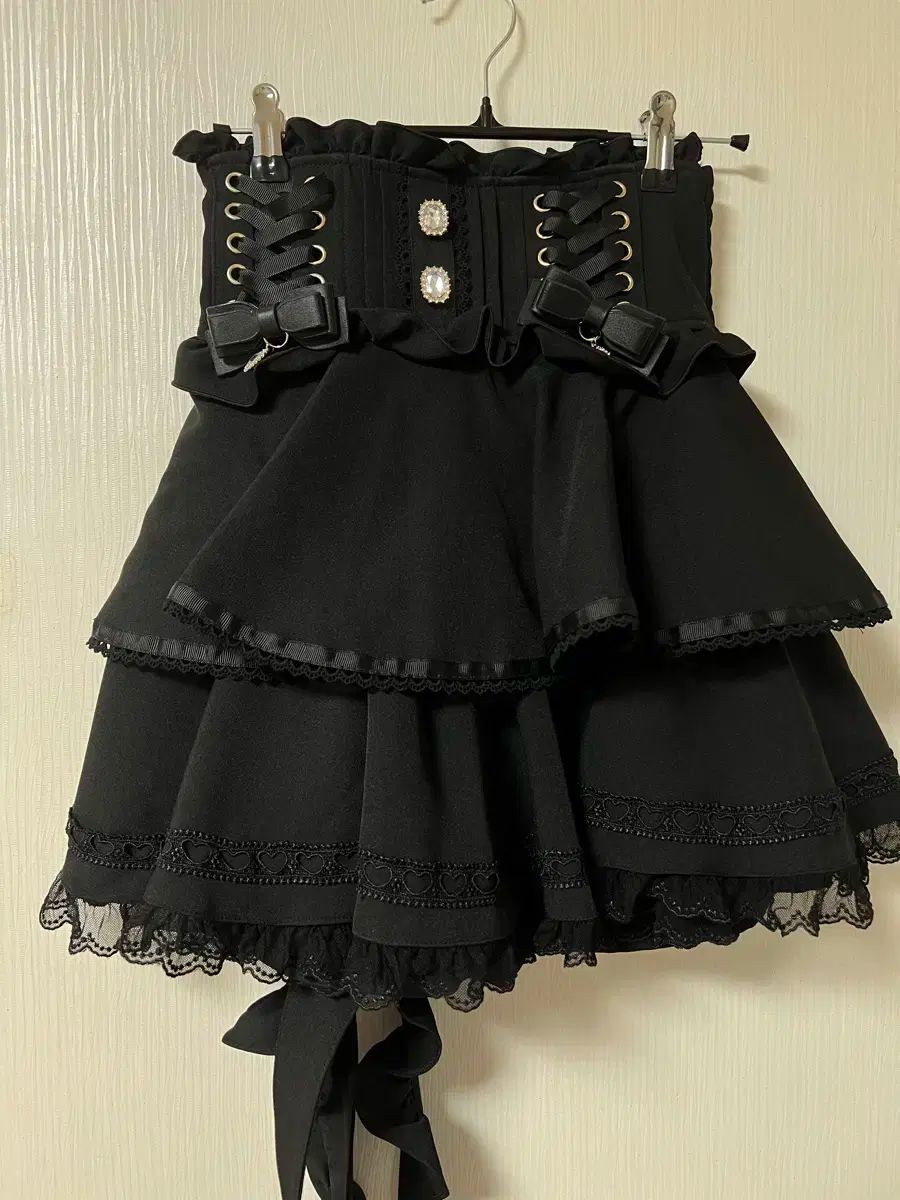 LIZ LISA リズリサ レースアップ スカファン 黒