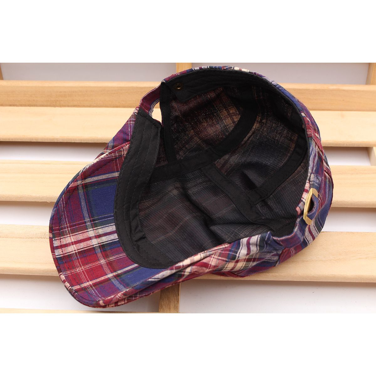 ハンチング帽子 チェック柄 綿 帽子 キャップ 56~59cm メンズ・レディース NV HC27-1