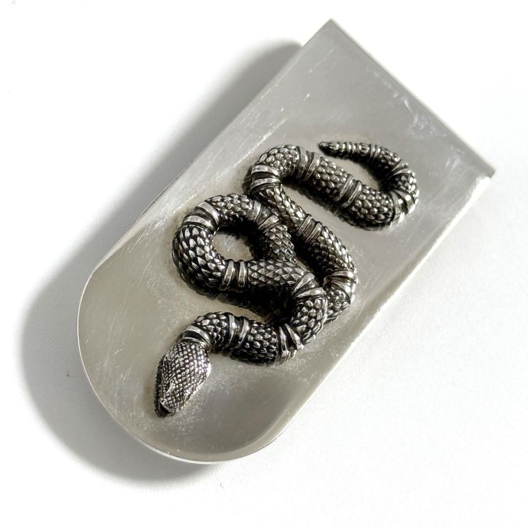 グッチ メンズ マネークリップ ビルクリップ スネーク シルバー925