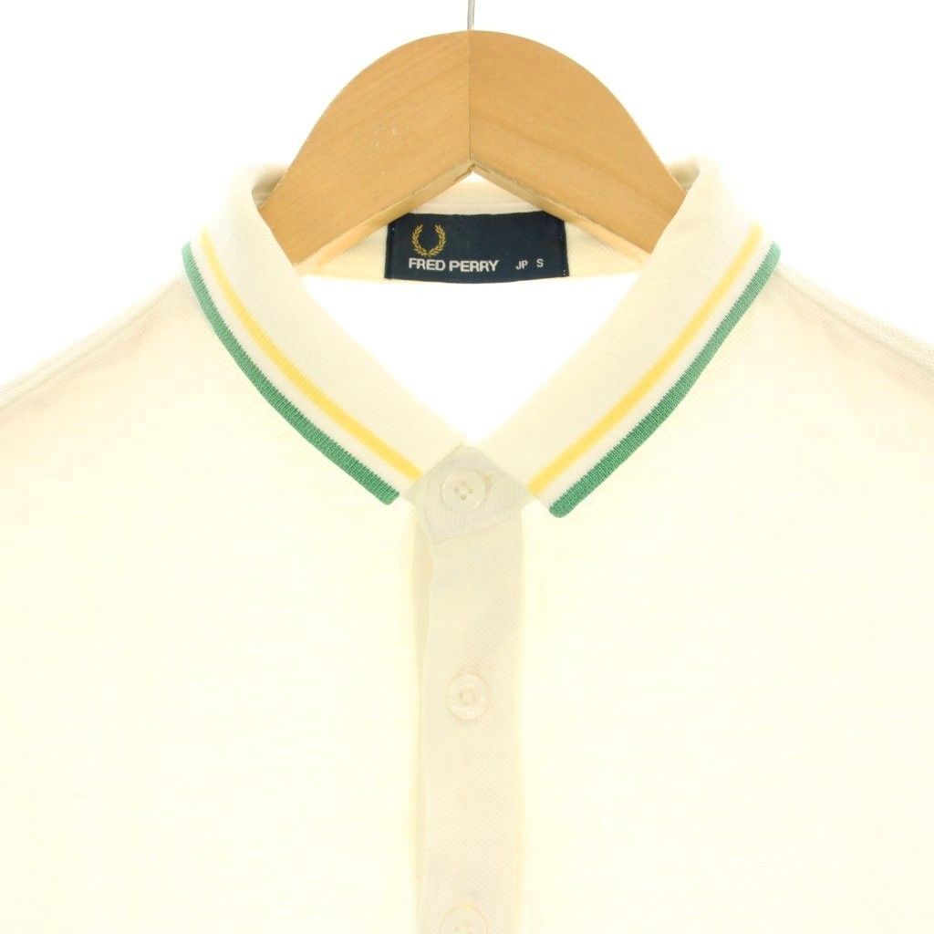 フレッドペリー FRED PERRY ポロシャツ 半袖 ロゴ S 白 ホワイト