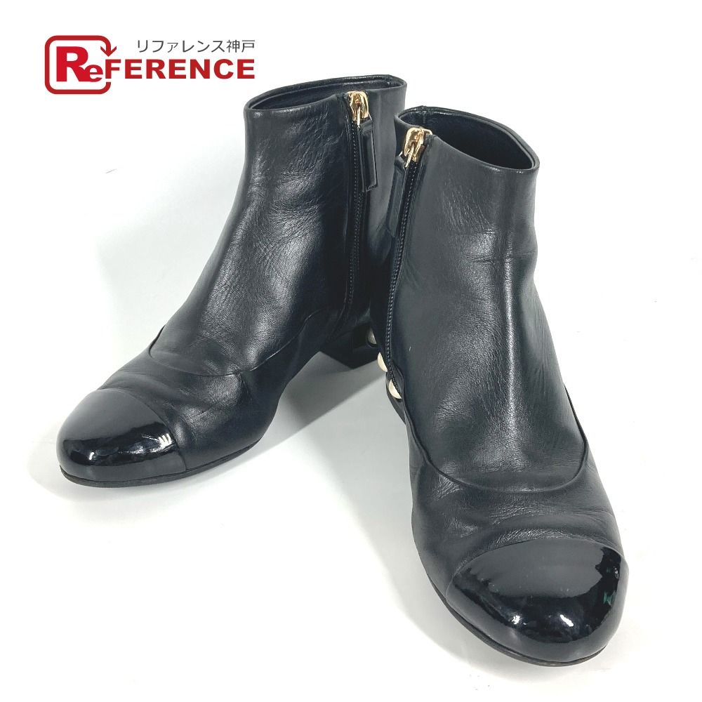 CHANEL シャネル ブーツ フェイクパール G32239 レザー - メルカリ 