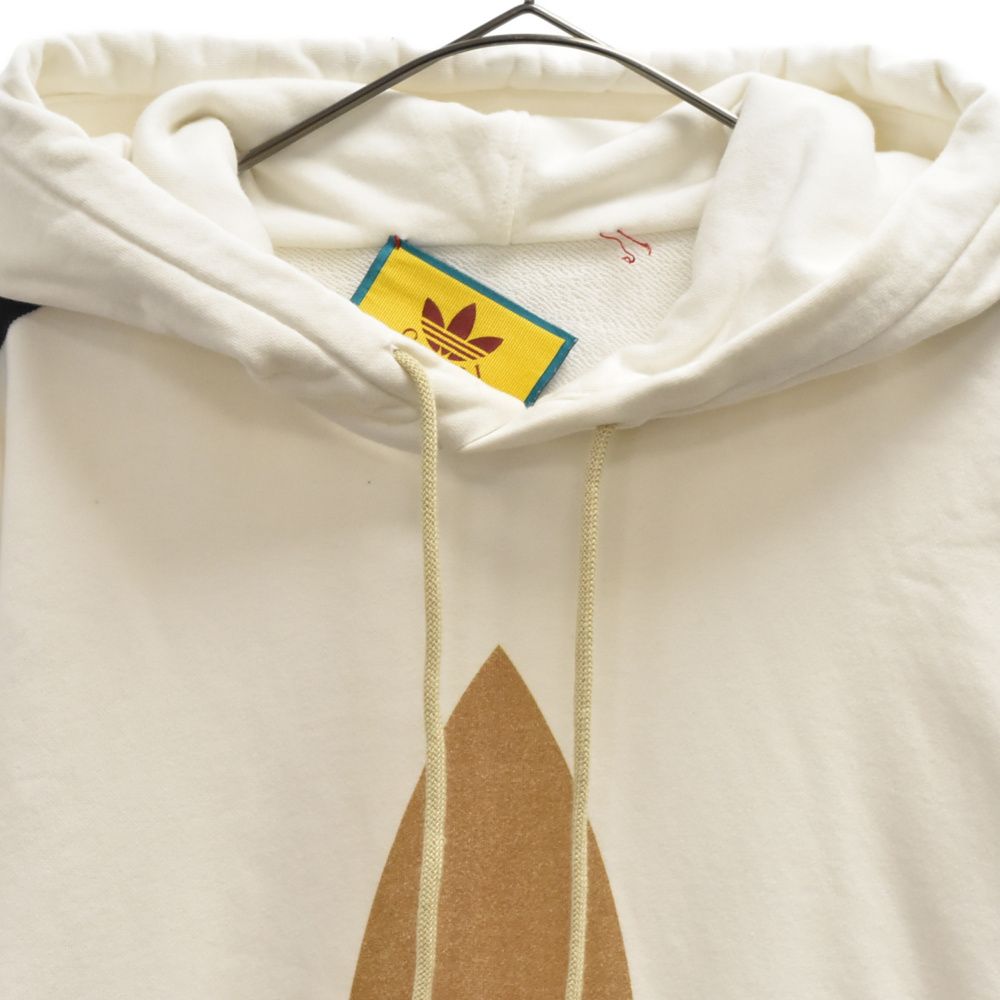 GUCCI (グッチ) ×adidas ロゴプリントスウェットプルオーバーパーカー