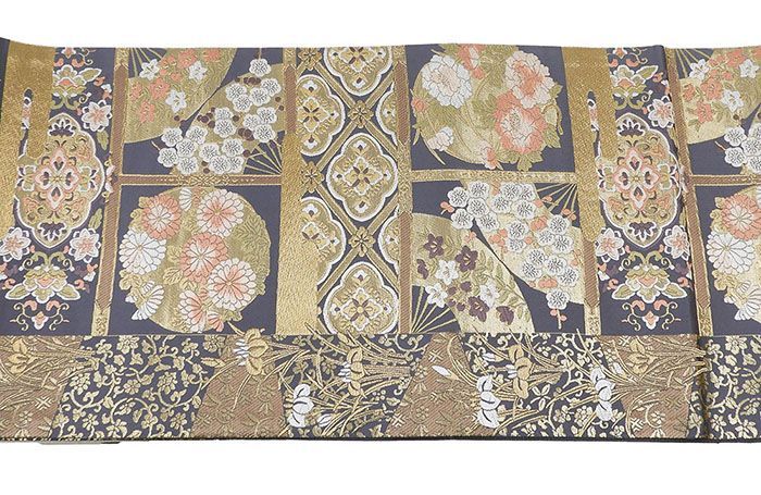 袋帯 新品仕立済 西陣 岡文織物謹製 四季花天上文様 きんらんど