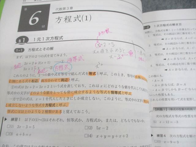 鉄緑会　中1 数学基礎講座 代数/幾何 テキスト 2020年【本文書き込みなし】 鉄緑会 中1 数学基礎講座 代数/幾何 第1/2部 テキスト/問題集 通年