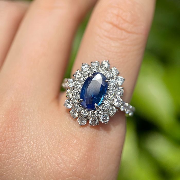 新品✨PT900 天然サファイア リング/指輪]夜空の星 天然