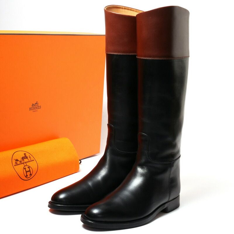 驚きの値段で エルメス HERMES ブーツ 乗馬 ロングブーツ ジョッキーブーツ 靴