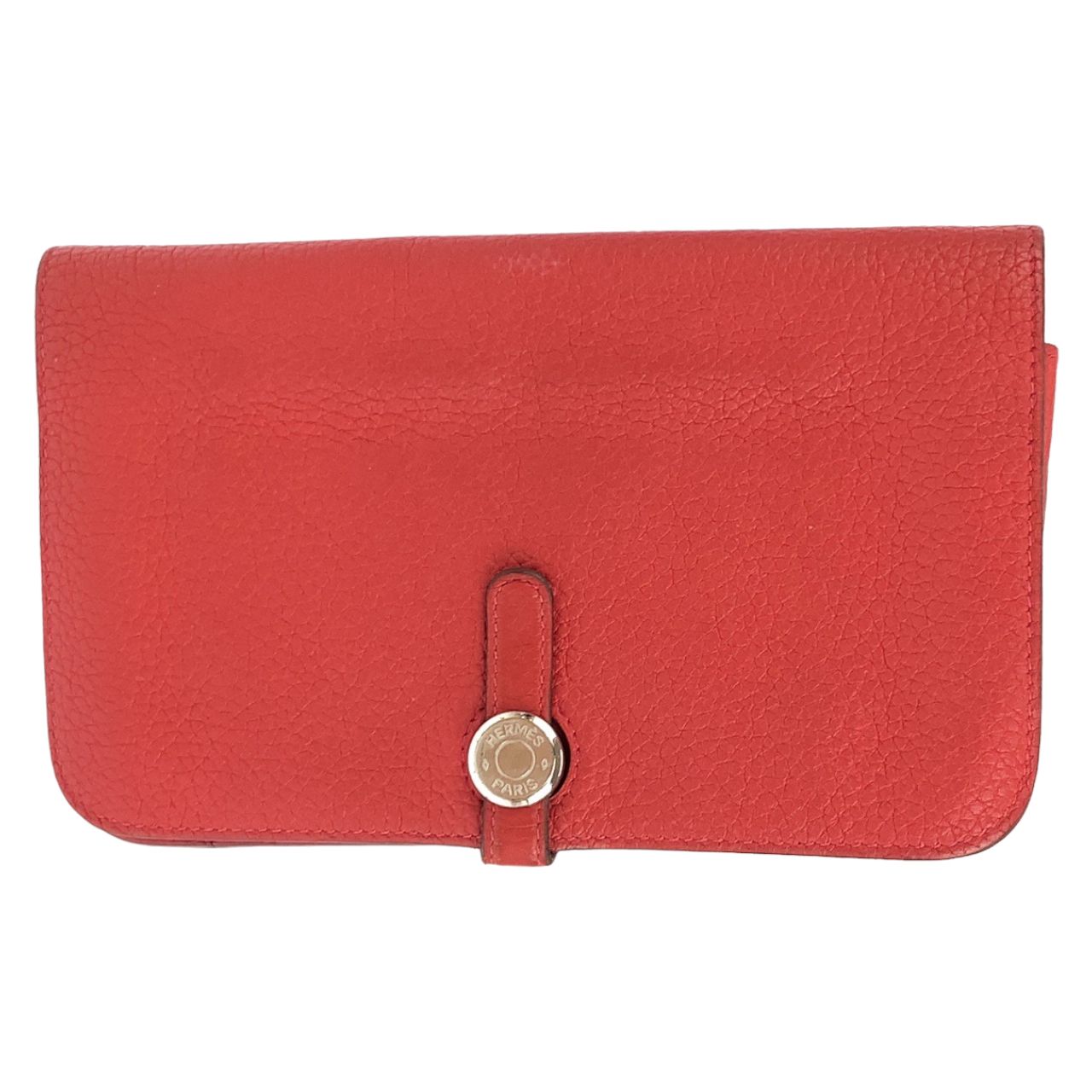 HERMES エルメス ドゴン レッド 赤 トゴ 二つ折り財布 x刻印