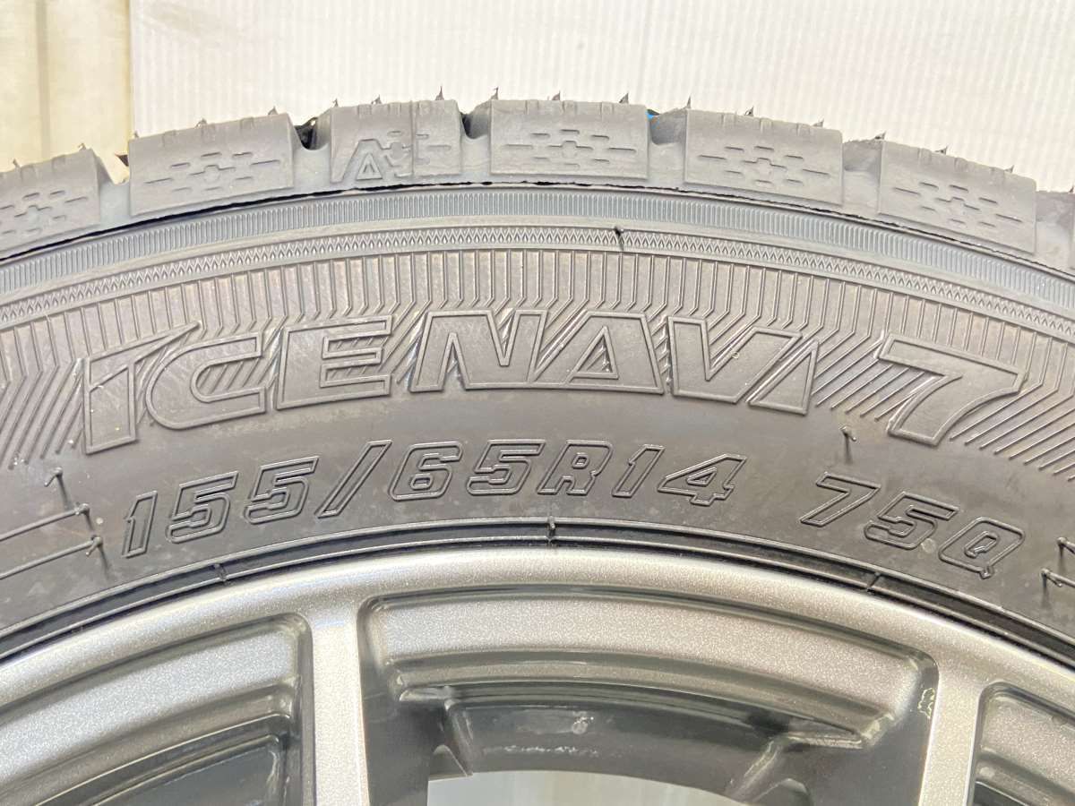 155/65R14 グッドイヤー アイスナビ 7 WEZEN 14x4.5 45 100-4穴 中古 