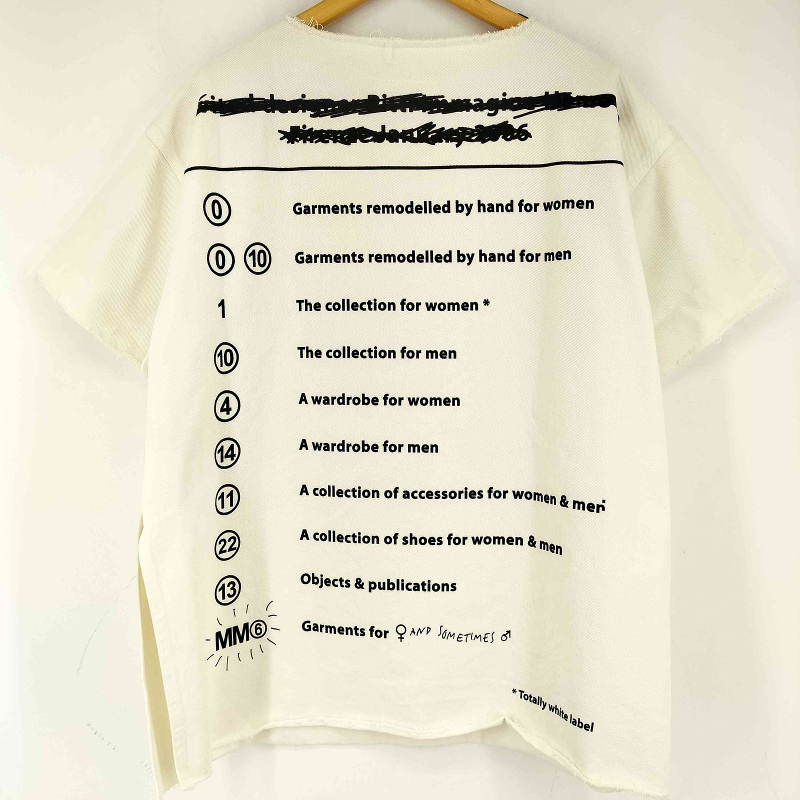 MM6 Maison Margiela / エムエムシックス メゾンマルジェラ | 2017SS | Archive  オーバーサイズカットオフロゴTシャツ | 38 | ホワイト | レディース MM6 Maison Margiela / エムエムシックス メゾンマルジェラ