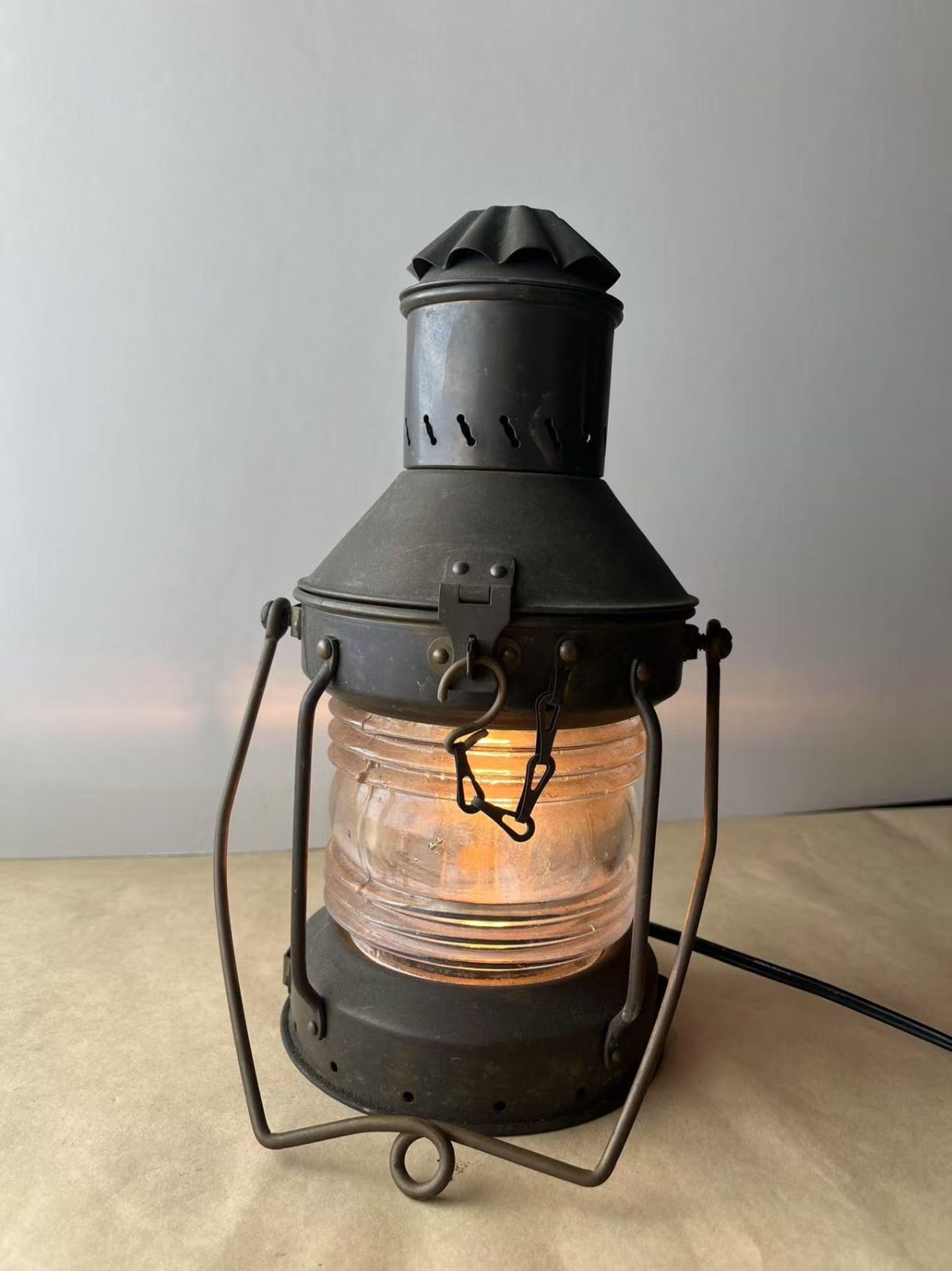 防滴型真鍮マリンランプ風電気スタンド アンカーライト 高270，直径130