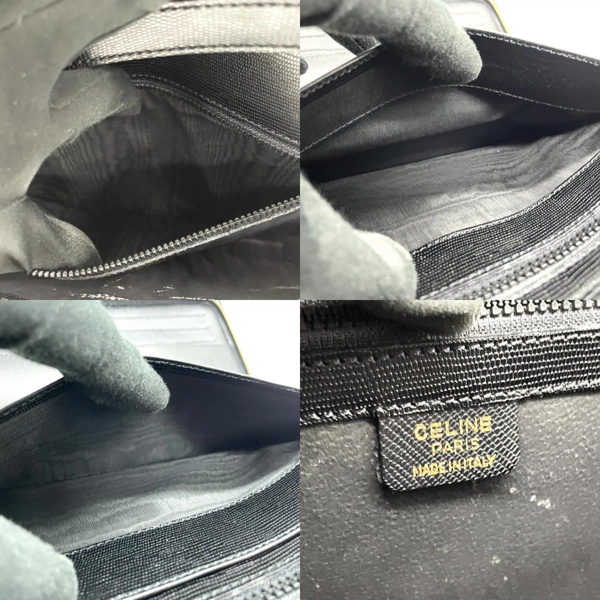 美品 CELINE セリーヌ クラッチバッグ セカンドバッグ レザー 黒
