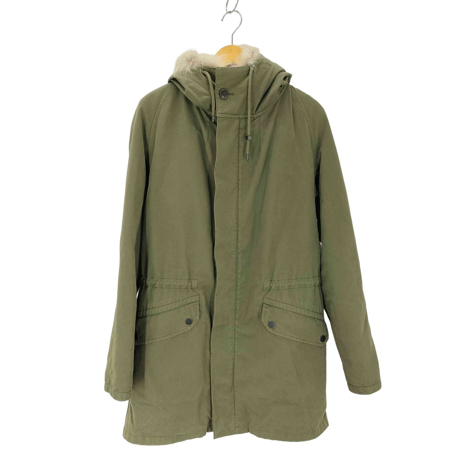 極美品△YVES SALOMON イブサロモン ARMY ラビットファーライナー付き