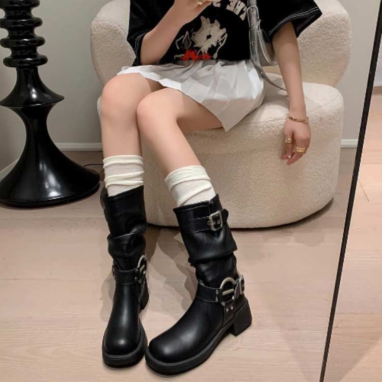 2タイプ ショートブーツ レディース シューズ 美脚 ファスナー