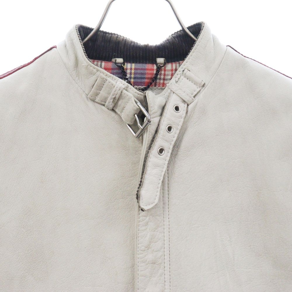SCHOTT ショット ヴィンテージ加工 シングルライダース クラシックレーサーレザージャケット 3101010 ホワイト SCHOTT (ショット) ヴィンテージ加工 シングルライダース クラシック