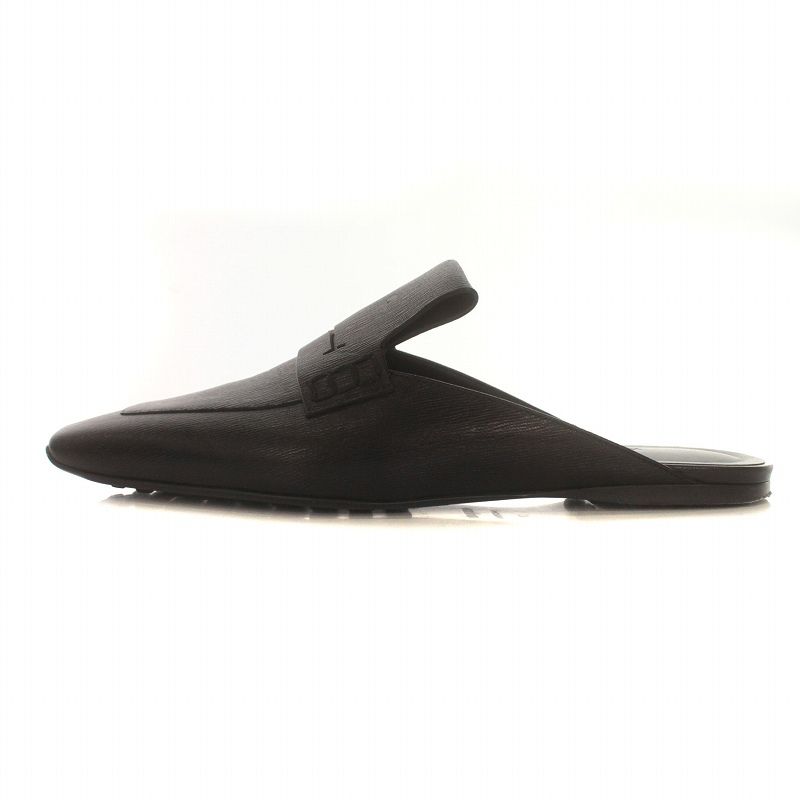 エルメス HERMES エロージュ ミュール サンダル レザー 39 24.5cm 黒  