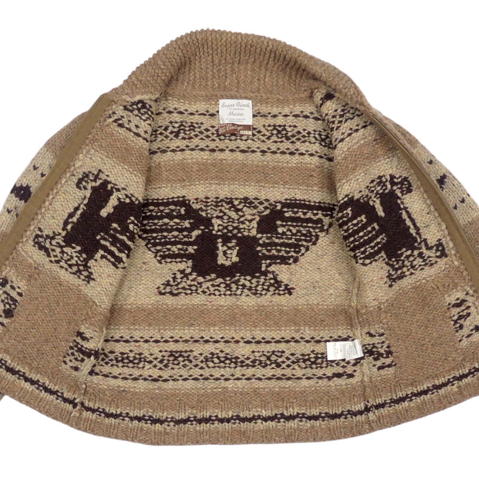 カウチン セーター kanata ニット L カナダ製 カナタ 40 茶