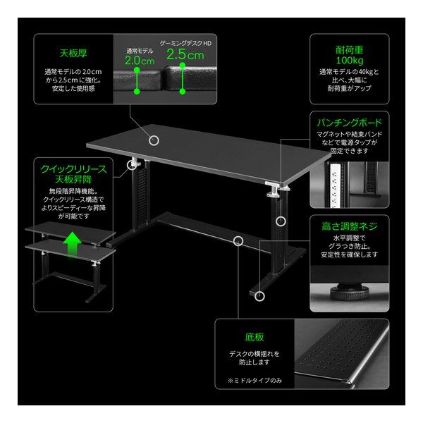 ロータイプ|幅1000mm|ブラック BHD-1000HDL-BK