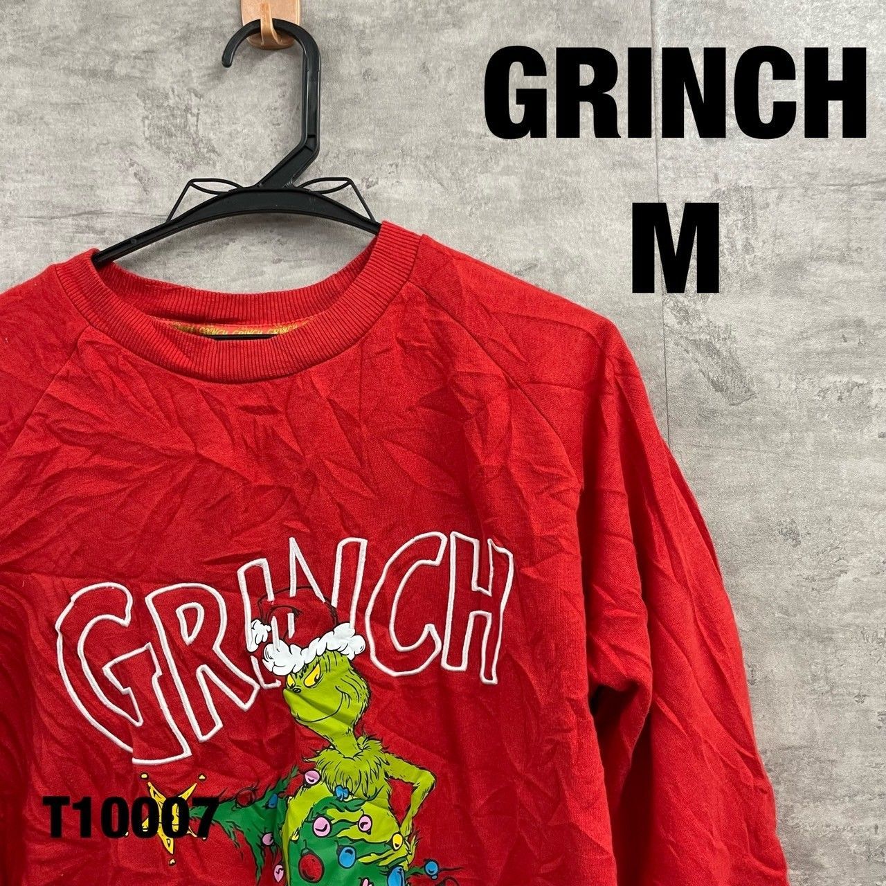 Dr.Seuss The GRINCH 赤 レッド スウェット トレーナー M 長袖 裏起毛