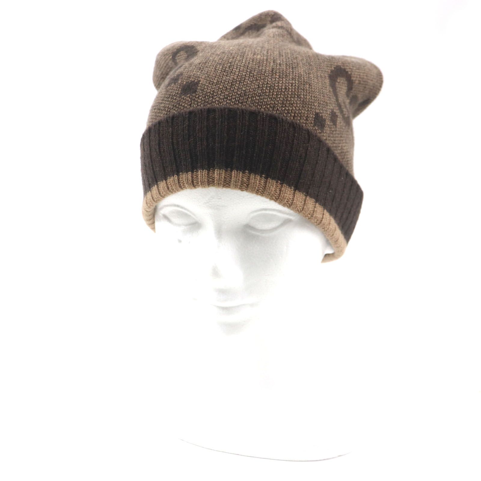 【美品】GUCCI　ニット帽　GG　676827 極美品▽GUCCI グッチ 676827 カシミヤ100% 現行品 GG柄 帽子