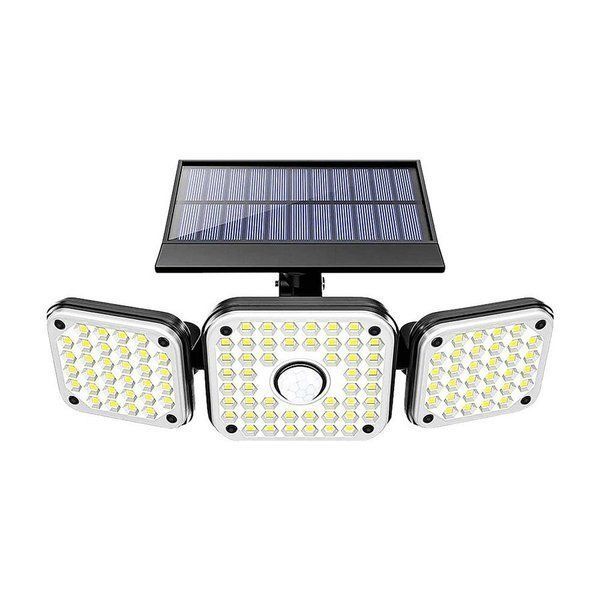 電気代 0円 取付け簡単 112LED 3灯 センサーライト ソーラー 人感 モーション検知 超広角 屋外 玄関 駐車場 防雨型 防犯　tec-solarll112