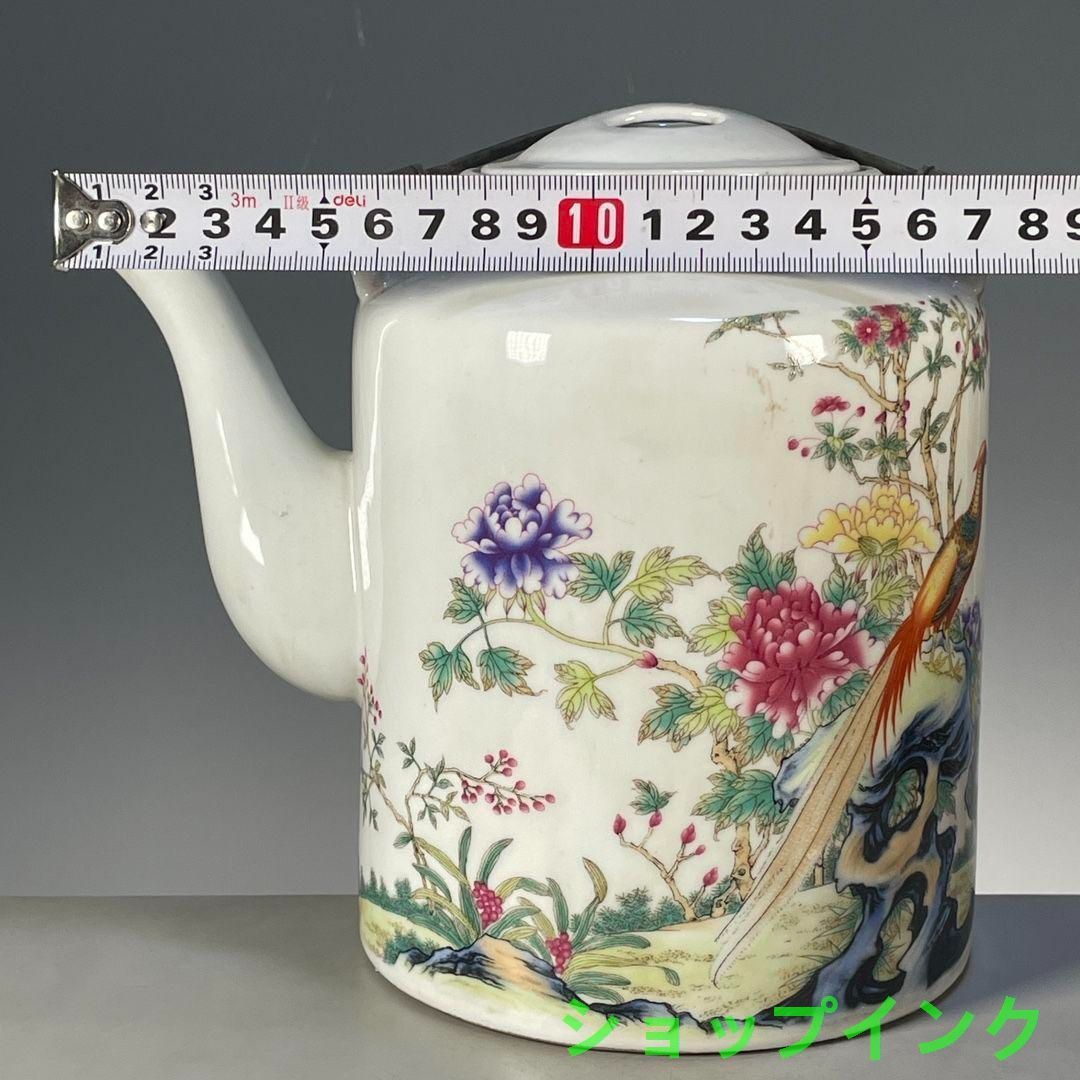 粉彩富貴吉祥図提梁壺 茶壺 茶道具 景徳鎮 陶磁器 装飾品 工芸品美術品 置物 粉彩富貴吉祥図提梁壺 茶壺 茶道具 景徳鎮 陶磁器 装飾品 工芸品