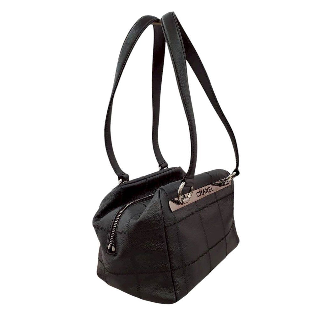 シャネル CHANEL ソフトキャビアスキン チョコバー ミニボストンバッグ A26135